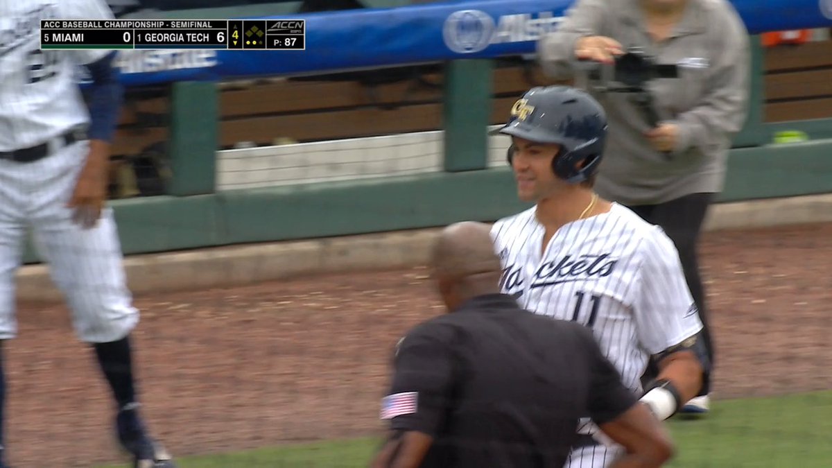 TECH IS ROLLIN' 🔥 Georgia Tech Baseball's Ryan Zuckerman hits his second home run of the day!