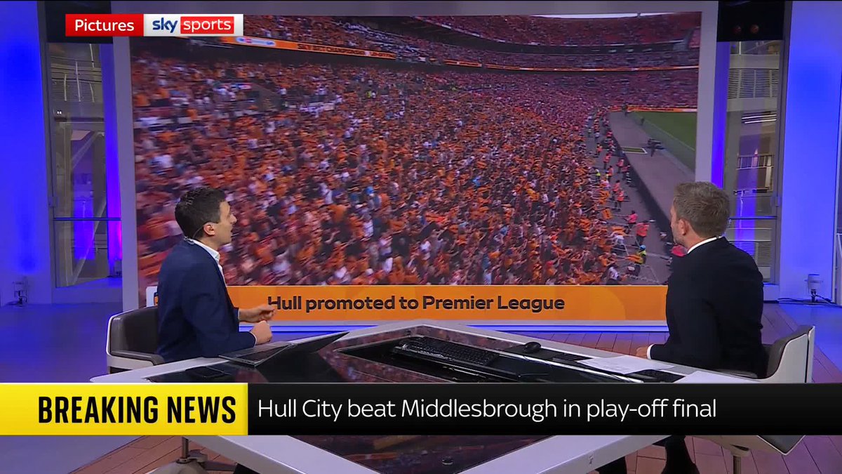 BREAKING: Hull City promoted to the Premier League after winning 1-0 against Middlesbrough Sky's Rob Harris and Matt Barbet react in the studio 📺 Sky 501, Virgin 602, Freeview 233 and YouTube