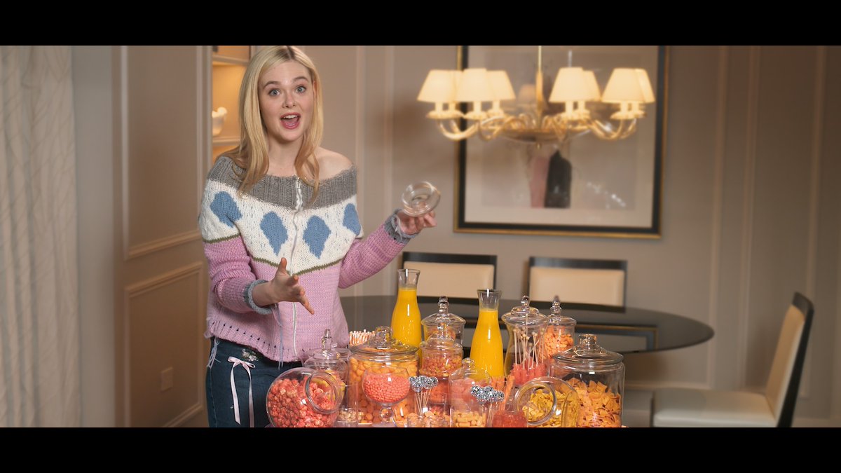 The cast of Margo's Got Money Troubles sits down for a very color-coordinated meal. #MargosGotMoneyTroubles — Now Streaming
