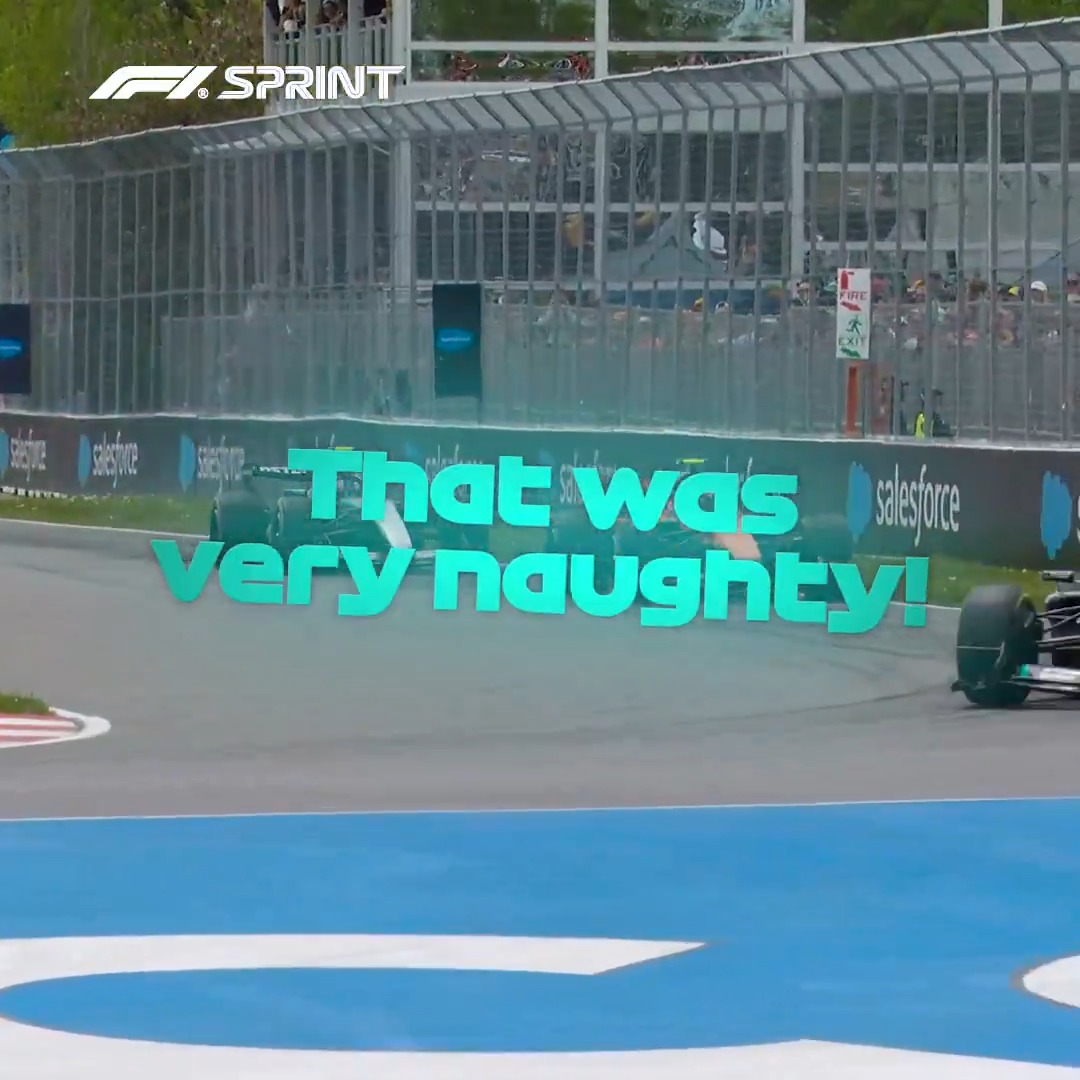 "That was very naughty!" 📻 The Mercedes duo brawl for the lead in the Canada Sprint 😱 #F1Sprint #CanadianGP