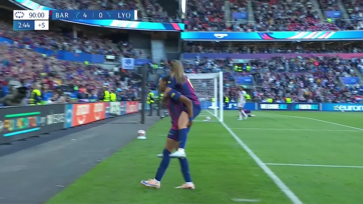 ¡BAILE TOTAL DEL BARCA! Paralluelo también selló su doblete y el ¡4-0! en la final ante Lyon. 📺 Toda la #UWCL por #DisneyPlus Plan Premium