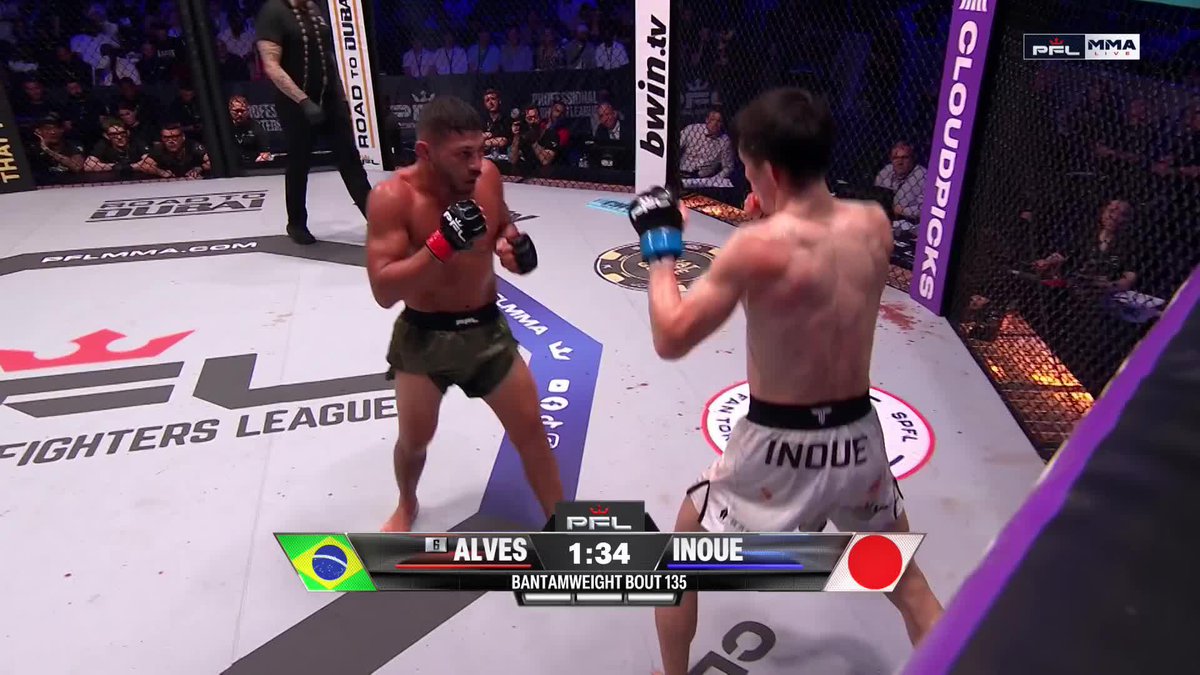 井上直樹が奪取した3R目のダウン含む一進一退の打撃戦！ #PFL