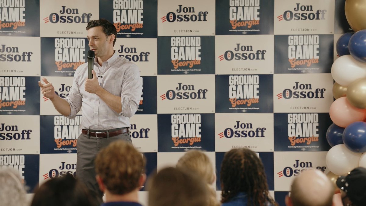 Ossoff: You all probably saw over the last week that the President of the United States, who sued the U.S. government for $10 billion, then settled that lawsuit with himself to try and create a nearly $2 billion slush fund for the folks who sacked the United States Capitol and attacked those Capitol Police officers and tried to prevent the peaceful transfer of power when Georgia ejected Donald Trump from the White House the first time… You all also probably saw that as he continues his project of turning the White House into his royal palace, he's demanding vast sums of money – your money, the people's money – for his ballroom. And this is just the tip of the iceberg in a pattern of corruption and abuse unprecedented in the history of the Presidency, but you can rest assured that both of my opponents would be voting for this insurrectionist slush fund and would be voting for this crooked ballroom.