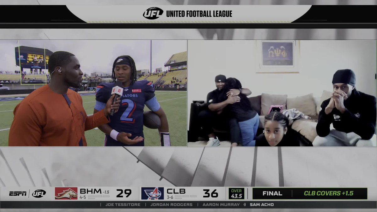 WHAT A MOMENT FOR JALEN MORTON AND HIS FAMILY 🙏💙 The Columbus Aviators pull off a comeback win at home 🙌