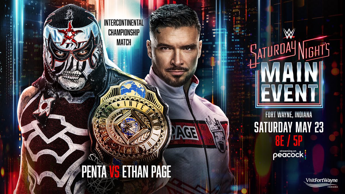 Could a changing of the guard be coming? 🤔 PENTA EL ZERO M defends the Intercontinental Championship against “All Ego” Ethan Page TONIGHT at #SNME! 📺: 8 ET/5 PT on Peacock