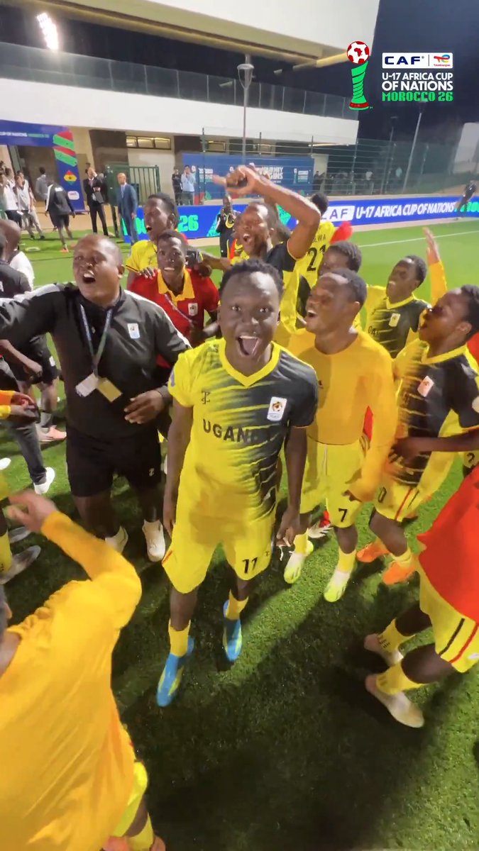 Joy you can feel through the screen. The Cubs celebrations after making it to the FIFA U-17 World Cup 2026. 🇺🇬❤️ #TotalEnergiesAFCONU17