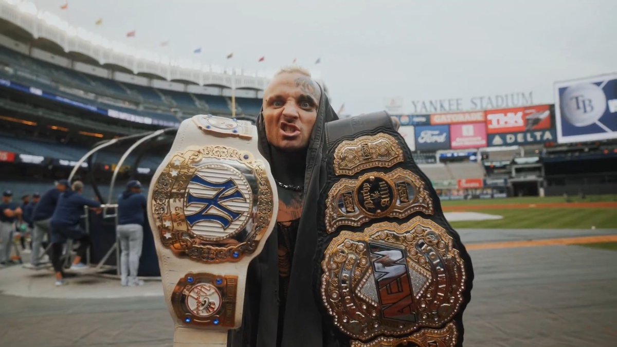 AEW is taking over NYC this weekend for #AEWDoN, and AEW Stars including AEW World Champion DARBY ALLIN and Harley Cameron got to take in last night's New York Yankees game! Thanks to the Yankees for having us, and make sure to catch Double or Nothing at 8/7c on @HBOMax PPV TOMORROW!