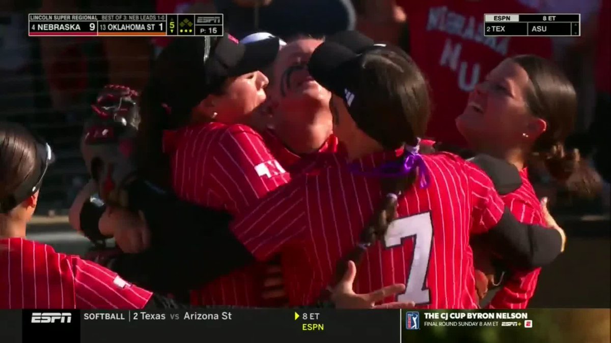 NEBRASKA IS HEADING TO THEIR 8TH WCWS 🥳 #RoadToWCWS x 🎥 ESPN / Nebraska Softball