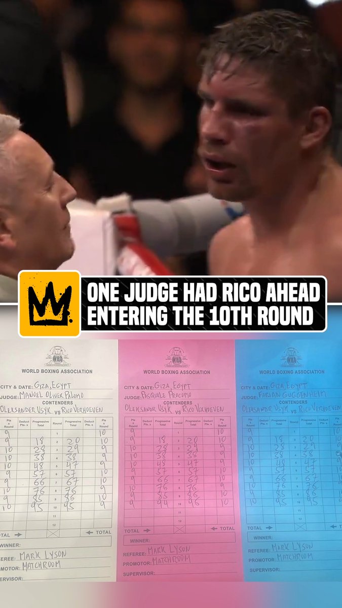 Rico Verhoeven was only ahead on one judge's scorecard entering the 11th round and even on the other two 😲 We may have been headed for some controversy. #UsykVerhoeven