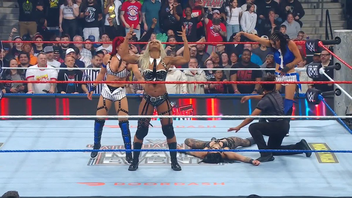 Just like that. 😱 Jade Cargill has pinned RheaRipley_WWE at #SNME!!