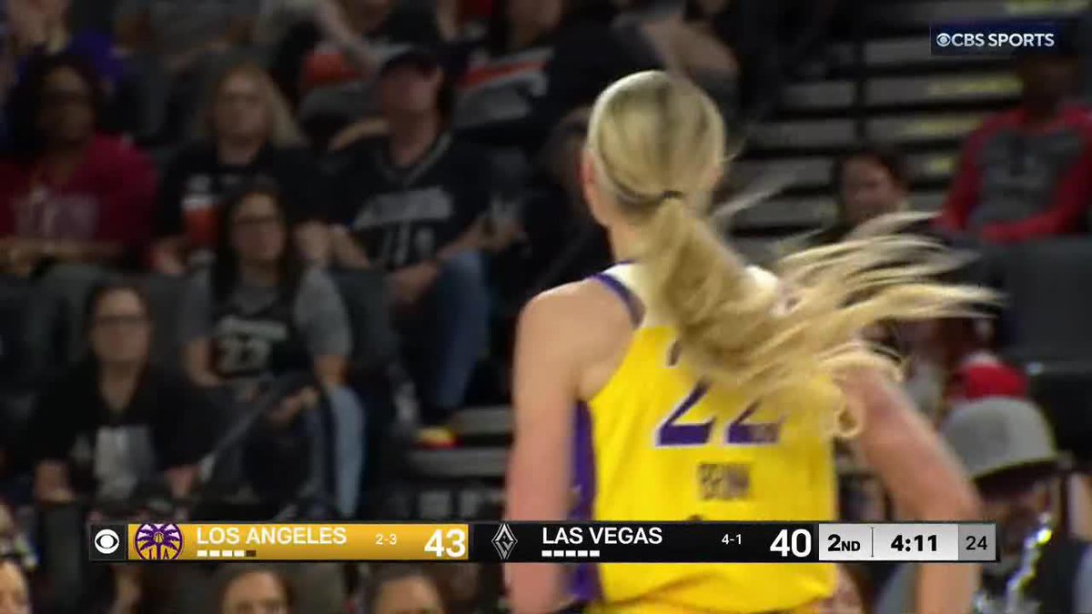 Cameron Brink with the trailer three. The Los Angeles Sparks are hanging tough against the Aces.