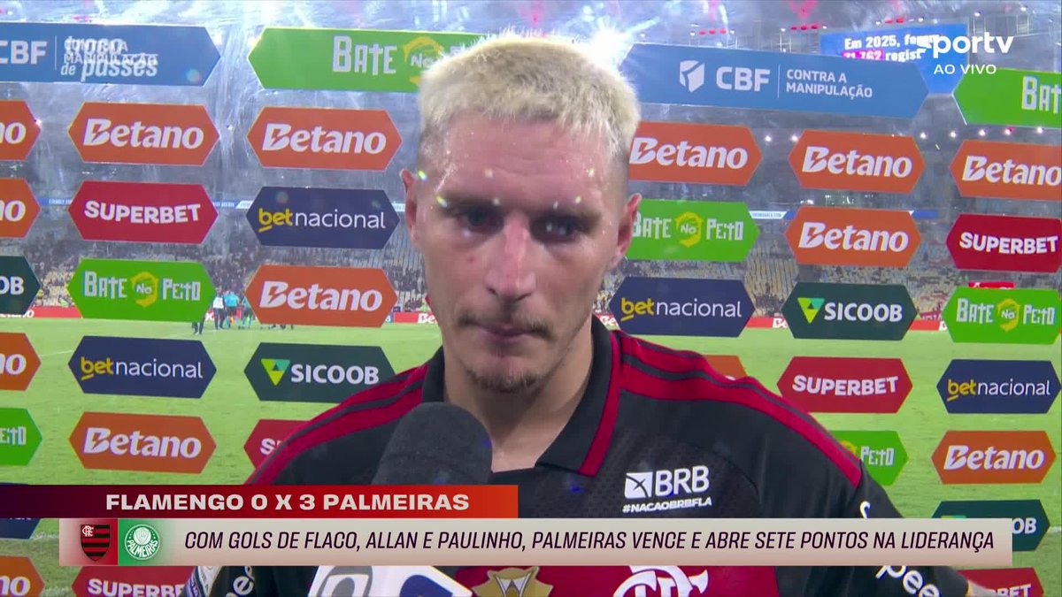 "O resultado não condiz com o jogo" Varela comentou sobre a derrota do Flamengo para o Palmeiras no Maracanã.