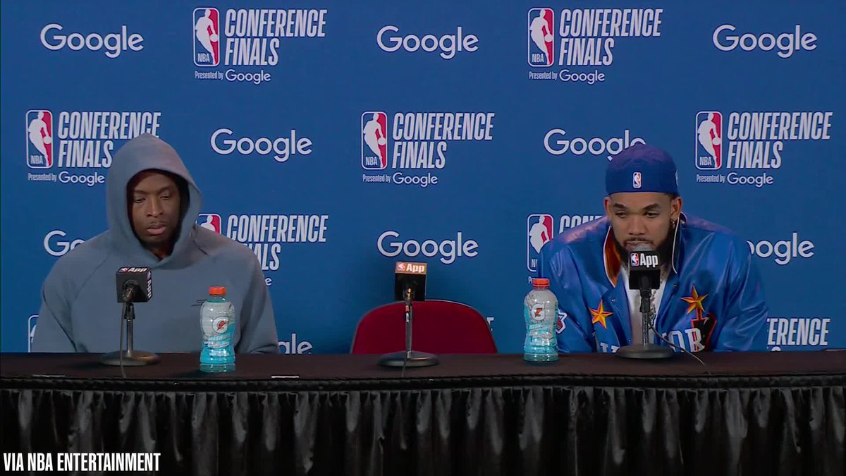 Karl-Anthony Towns doesn't let the press conference end without mentioning OG Anunoby being second-team all-defense: "He's one of the best defenders in the world and he got robbed from first!"