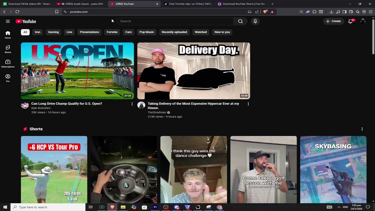 This guy "KingJoe83" is using a alg cheat technique where when you search a key word his videos are the only ones that get recommended in the Fortnite category btw