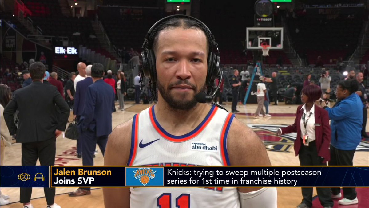 "We genuinely like playing together. We created a chemistry that's been great. ... It's been a lot of fun." Jalen Brunson tells Scott Van Pelt about the Knicks' approach on the road 😤