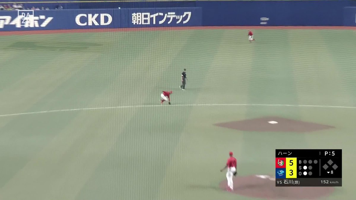 流石の好プレー 矢野雅哉 流石の安定感と守備範囲 センター前へ抜けそうな打球も難なくアウトに ⚾️中日×広島 #carp