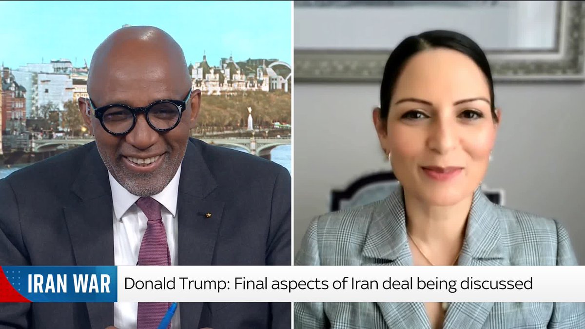'This has had catastrophic economic consequences across the globe', Shadow Foreign Secretary Dame Priti Patel speaks to Skys's Trevor Phillips on the possible US - Iran peace deal. 🔗