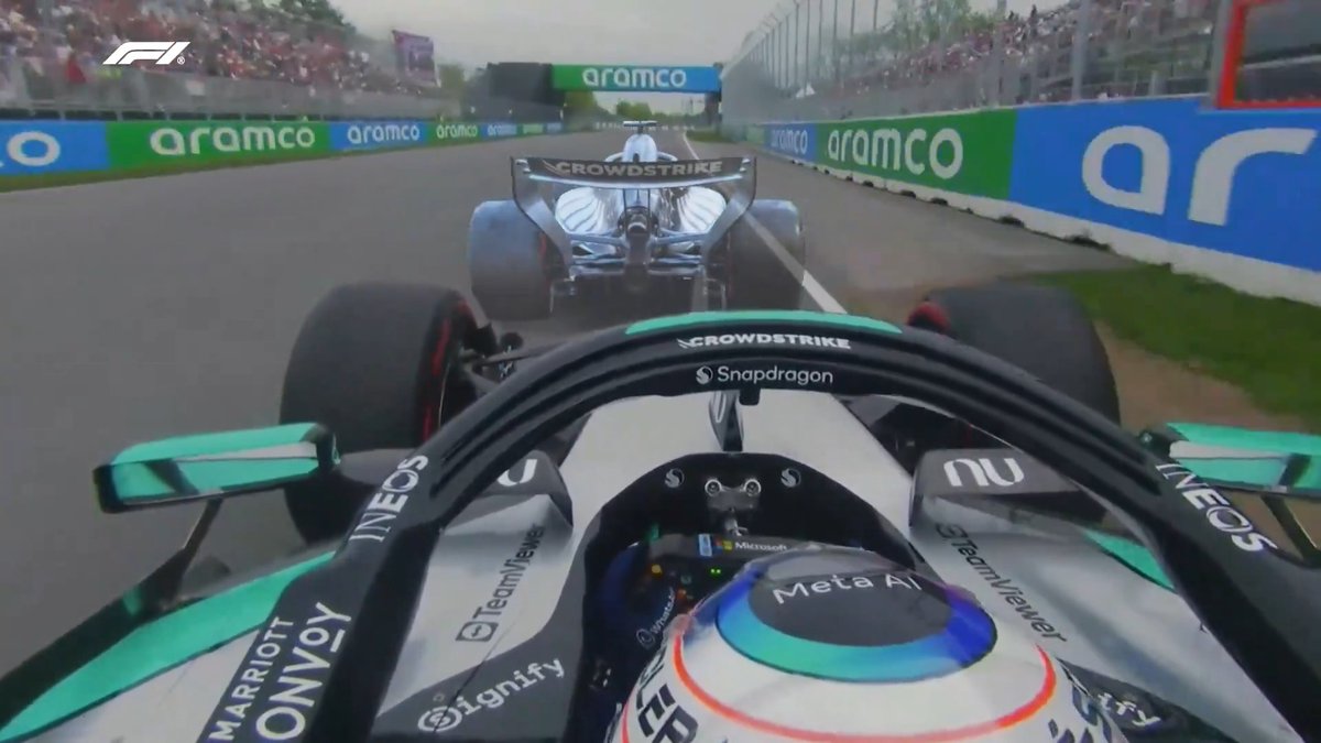 👻 Ghost Car... George Vs Kimi Edition 😎 Watch the comparison of the two Mercedes' fastest laps in Qualifying to see how close 0.068s really is 👀 #F1 #CanadianGP