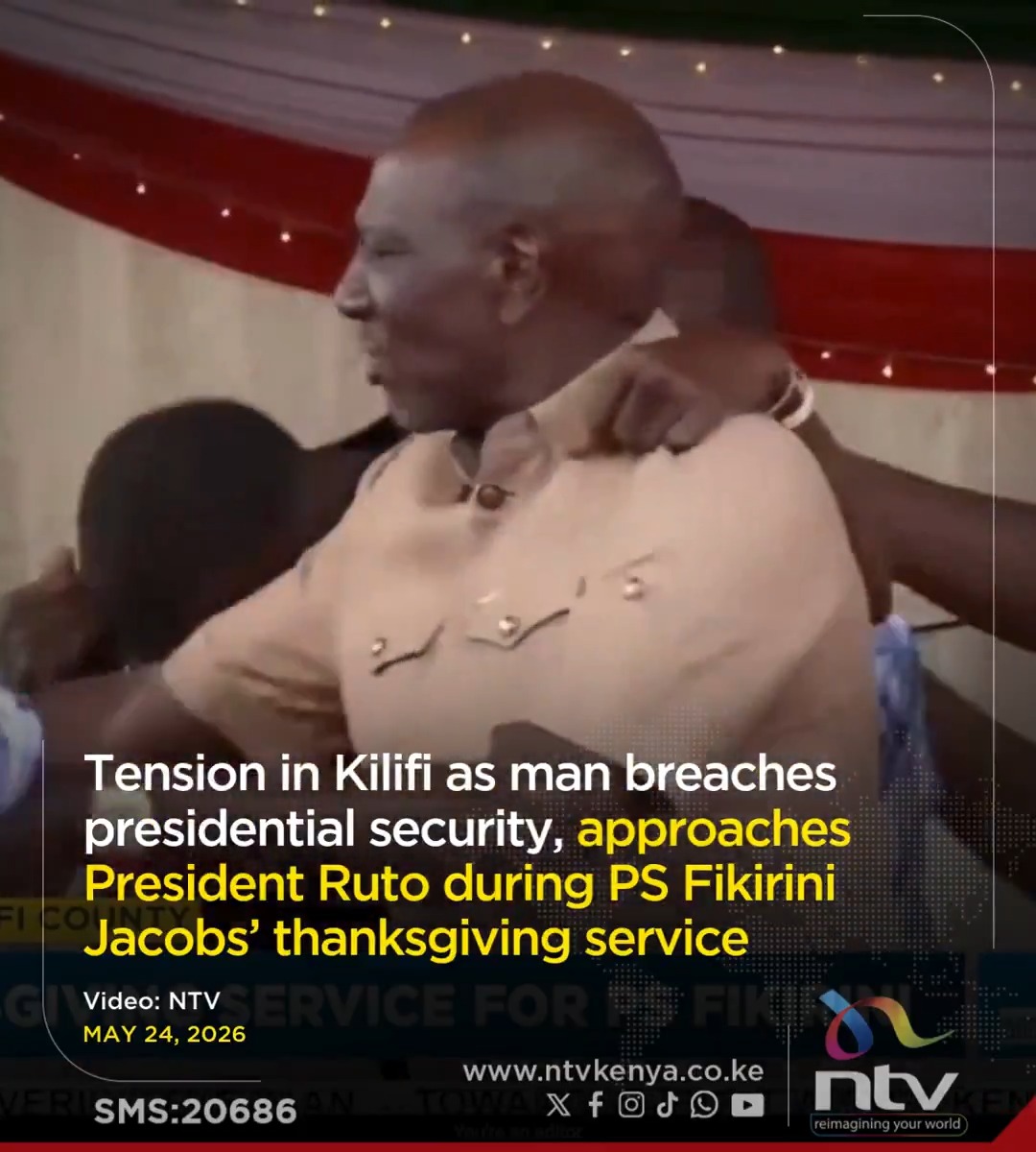 Tension in Kilifi as man breaches presidential security, approaches President Ruto during PS Fikirini Jacobs’ thanksgiving service