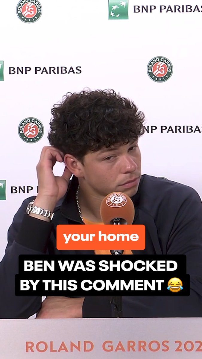 Out of pocket in press 😂 Ben Shelton wasn't expecting this one... #RolandGarros