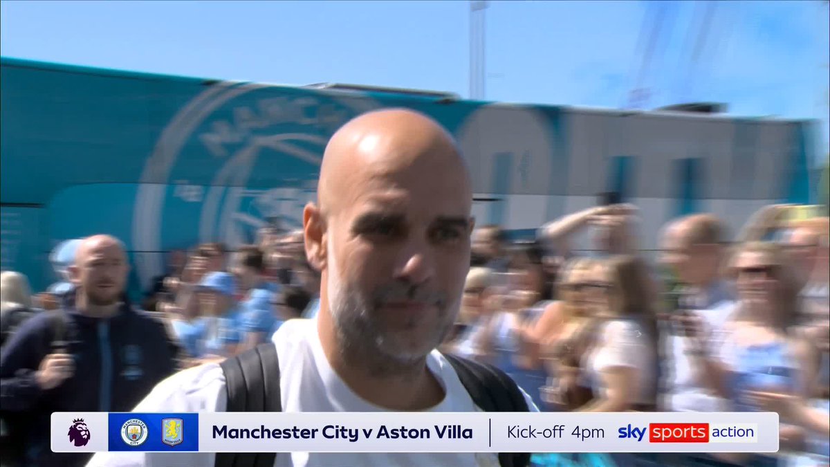 Pep Guardiola arriving at the Etihad for his final game in charge of Manchester City ✨