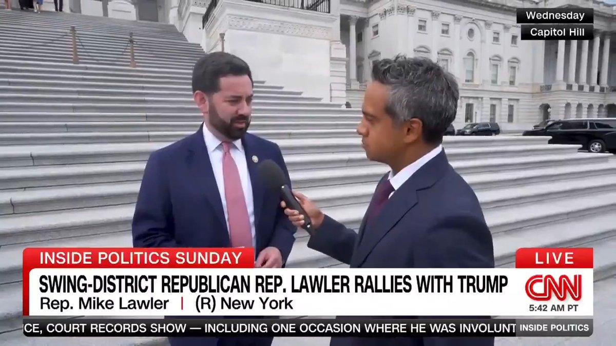 NEW: Swing-district Republican Rep. Mike Lawler made the decision to rally with President Trump -- and as Manu Raju reports, Lawler's making the calculation that "this is a base election." #InsidePolitics