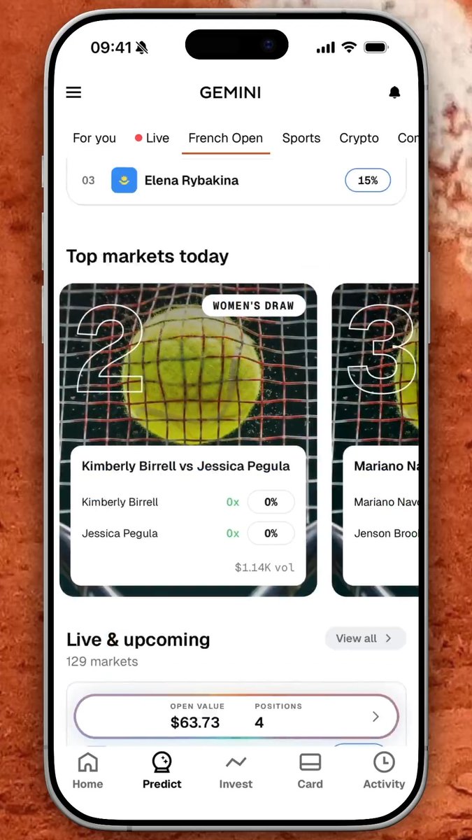 French Open, like you've never seen before Introducing a brand new trading interface, built specifically for Roland Garros. Earn daily bonuses for trading every day of the event, May 24 → June 7 Get on the court and catch every match 🎾👟