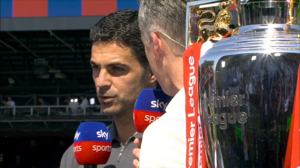 "Today we are going to wear that shirt in a different way... we are the champions" Mikel Arteta on Arsenal's title party at Selhurst Park ❤️🏆