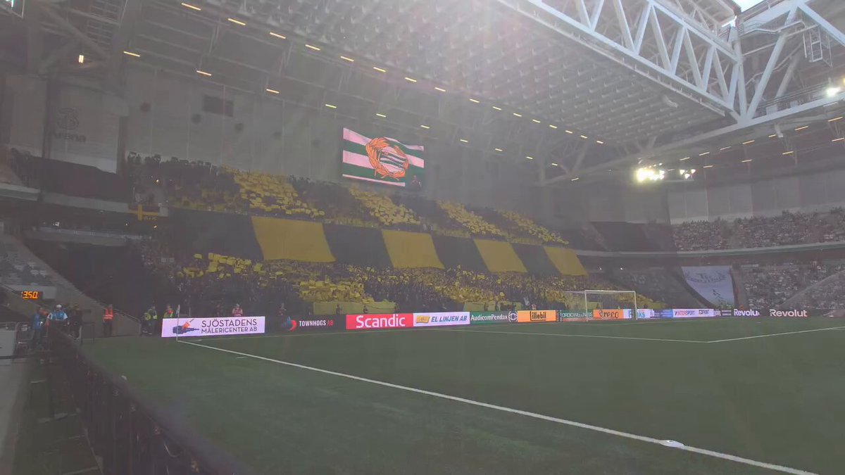 ⚫️🟡 Stunning TIFO from AIK fans for derby day. 🇸🇪🔥