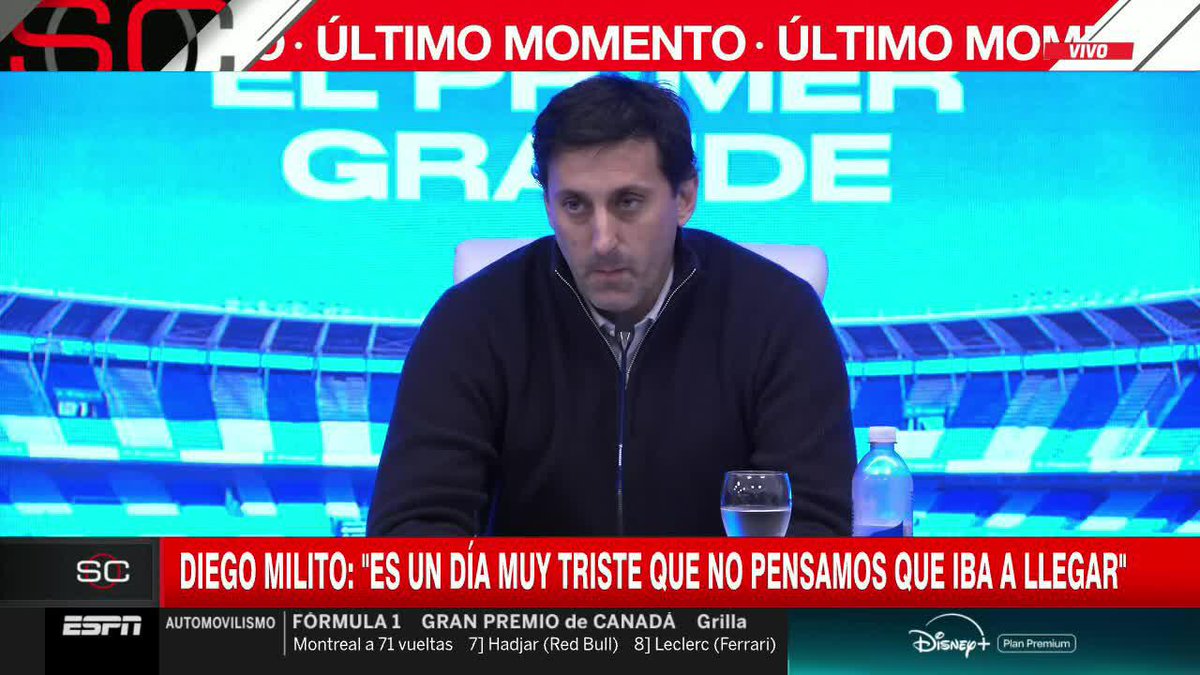 "ES UN DÍA TRISTE QUE NUNCA PENSAMOS QUE IBA A LLEGAR. TODO LO QUE ESTABA SUCEDIENDO ERA LAMENTABLEMENTE DE UN FINAL DE CICLO": dijo Diego Milito, presidente de Racing, sobre la salida de Gustavo Costas como DT de la Academia. 📺 #SportsCenter | #DisneyPlus Plan Premium