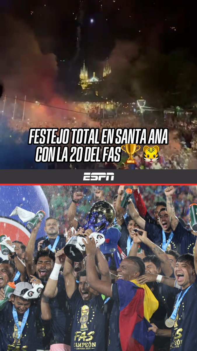 🇸🇻 EN SANTA ANA HOY NO SE DURMIÓ🏆🔥 ENORME la celebración tras la consagración del título 20 de FAS en El Salvador🔵🔴