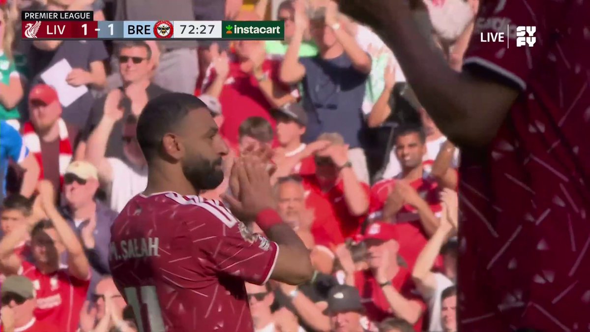 Mo Salah leaves the Anfield pitch in tears as an iconic, trophy-laden Liverpool career comes to an end 👋 He won it all, and above all, restored a culture of glory to Liverpool. Long live the king 👑