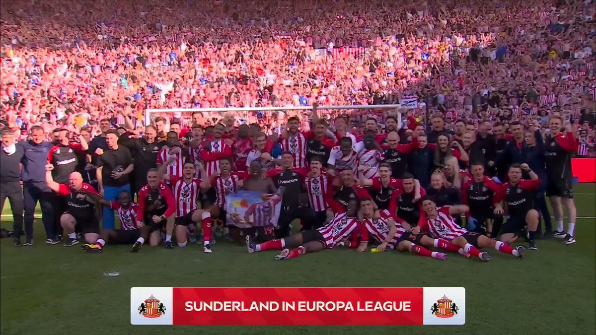 Brighton = Conference League Sunderland = Europa League Bournemouth = Europa League What a season for all three sides! 👏