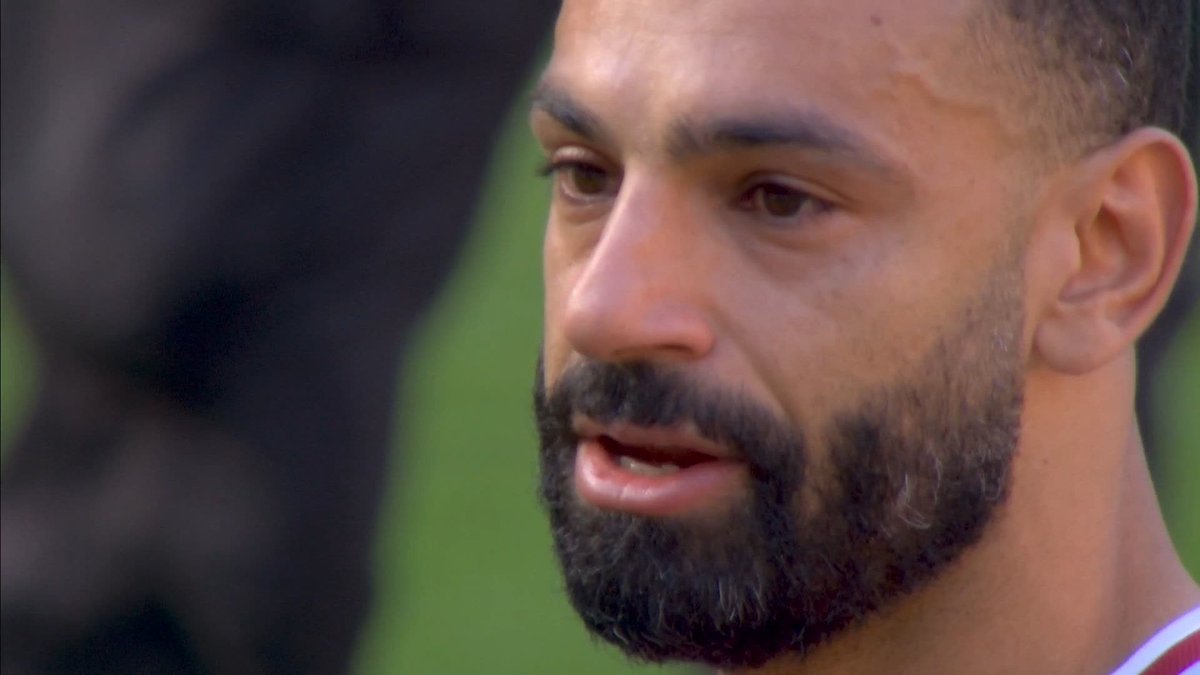 Mo Salah in tears as he hears 'You'll Never Walk Alone' for one last time at Anfield 🥲