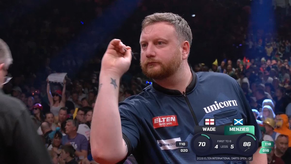 MENZIES DOES IT AGAIN! Cameron Menzies is superb in our last quarter-final of the evening, as Menzies wins six legs on the spin to beat James Wade 6-4! 📺 #ET7