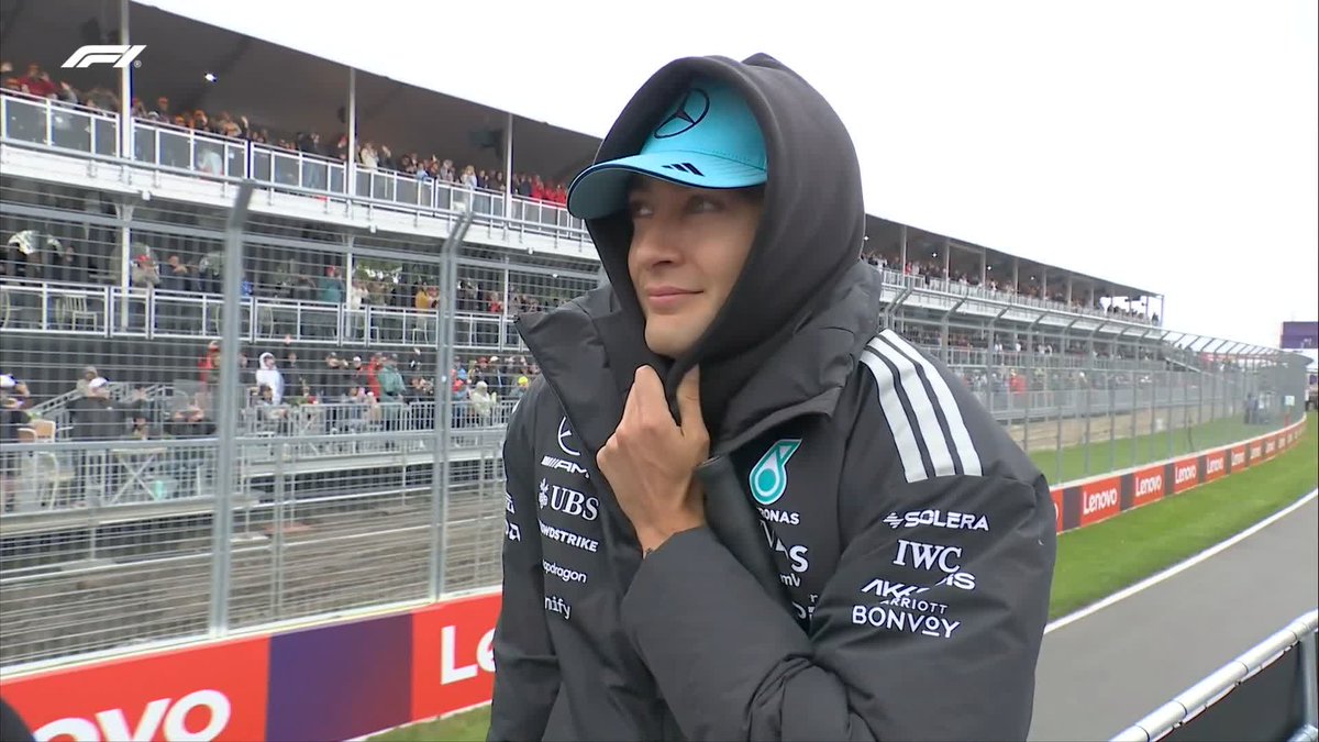 Looks chilly out there, George! Let's hear from our polesitter... #F1 #CanadianGP
