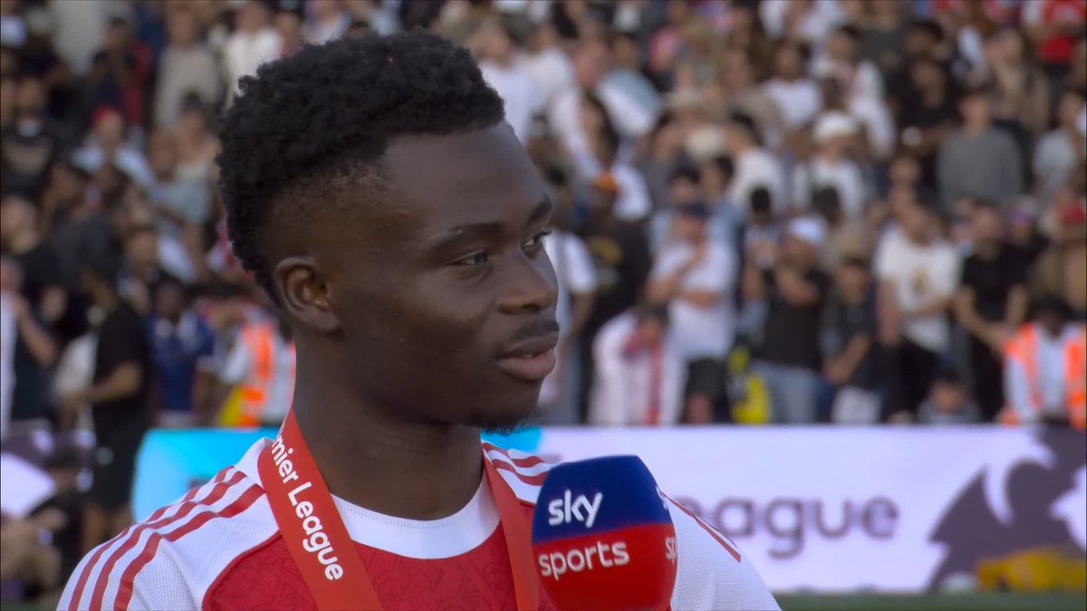 "We are literally standing in our dreams, you know!" Bukayo Saka and Declan Rice react to winning the Premier League 🏆