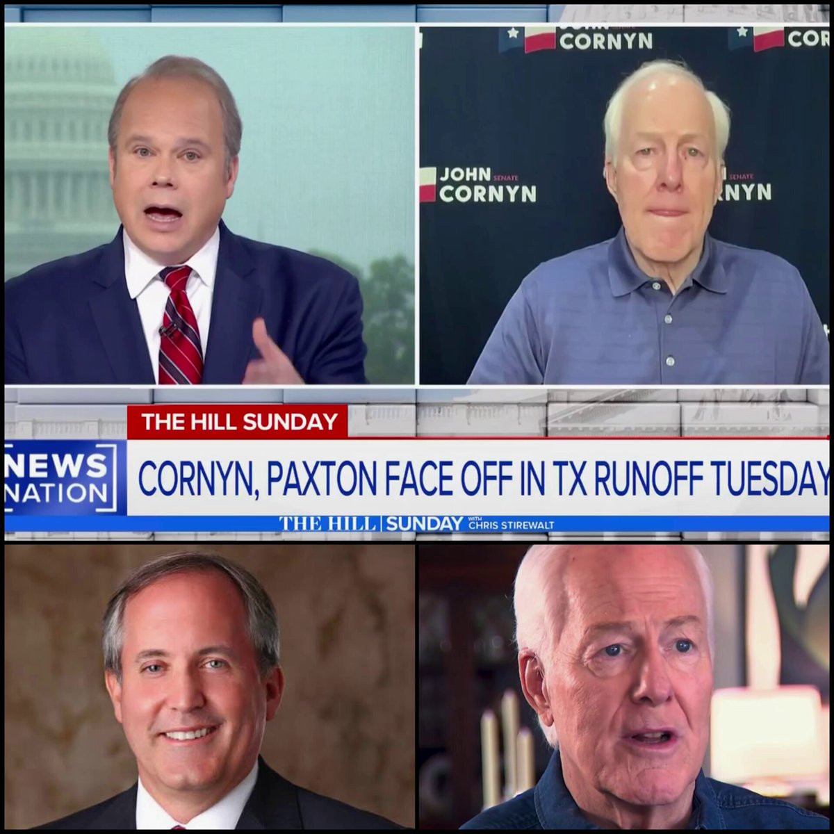 JUST IN When asked if we would see a different John Cornyn should he lose the Texas Senate runoff, Cornyn said he would “pick [his] fights on a case by case basis” &amp; support President Trump. We need to hold him accountable to these words when Ken Paxton wins. 🗓️ Tues., May 26