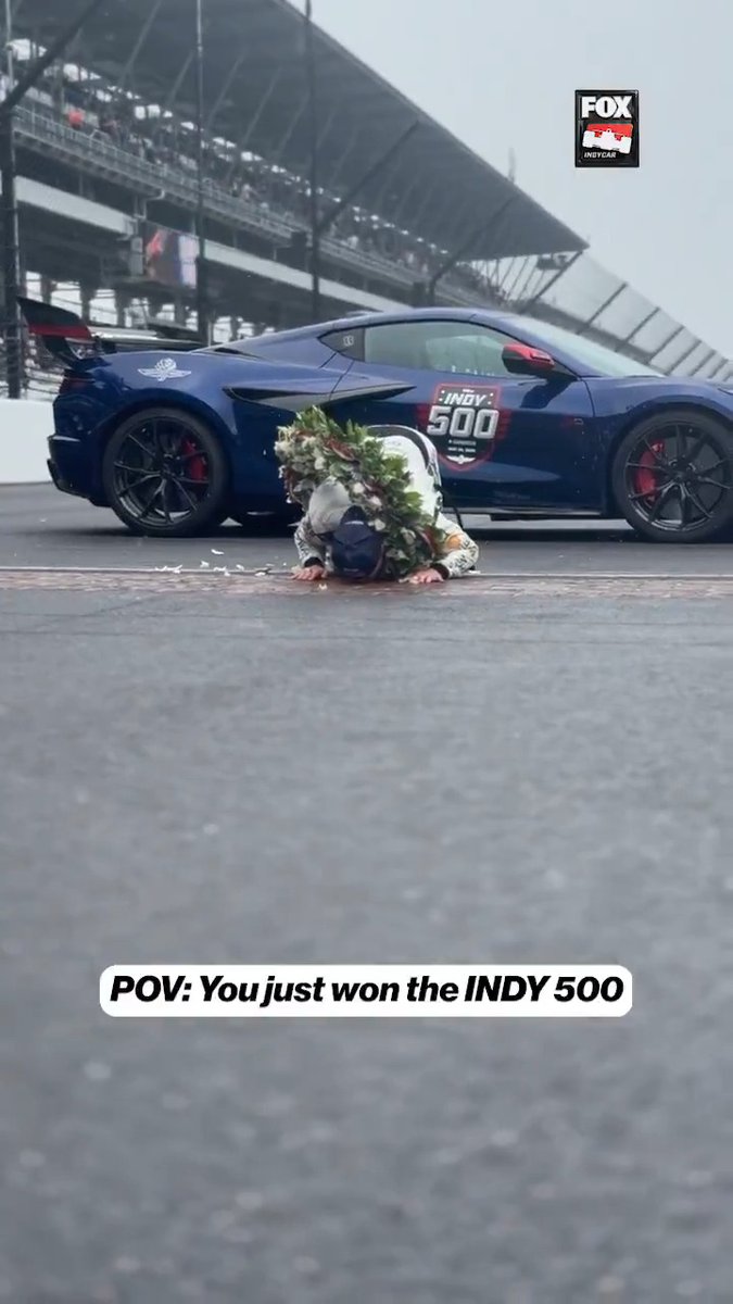Victory brick kiss in the rain 🌧️🏆 #Indy500 | Felix Rosenqvist
