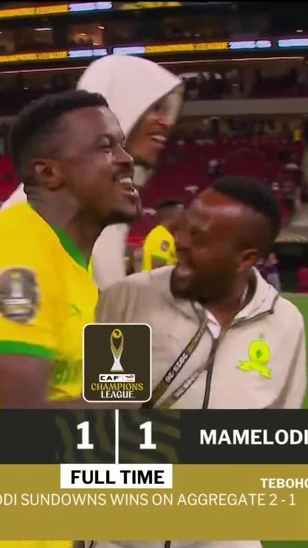 Full-time scenes in Rabat as Mamelodi Sundowns secure African glory ๐๐ฅณ The #TotalEnergiesCAFCL trophy belongs to Masandawana ๐ก๐ #SSFootball