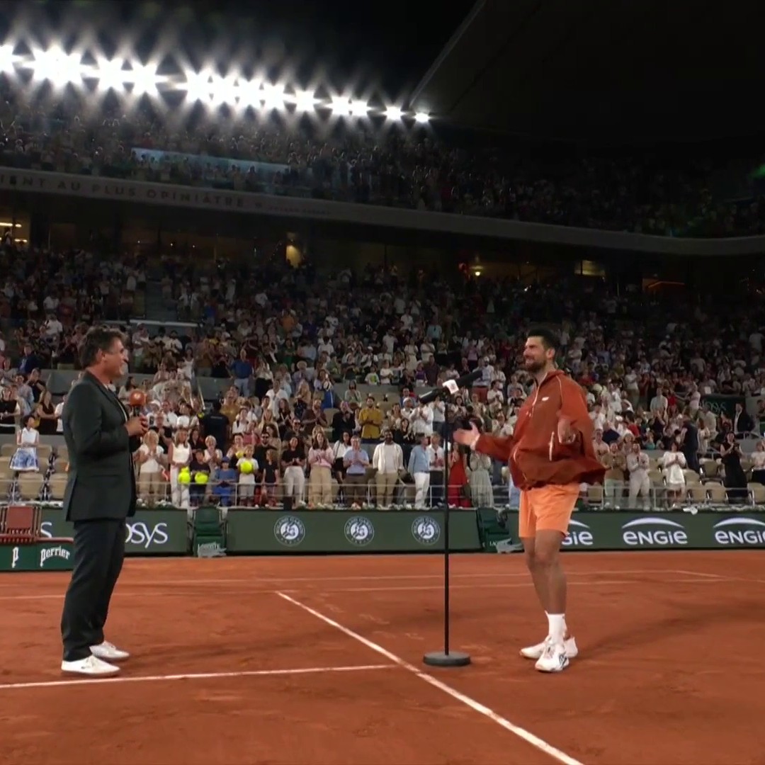 Novak Djokovic is still dancing in his post-match interview 😂👏