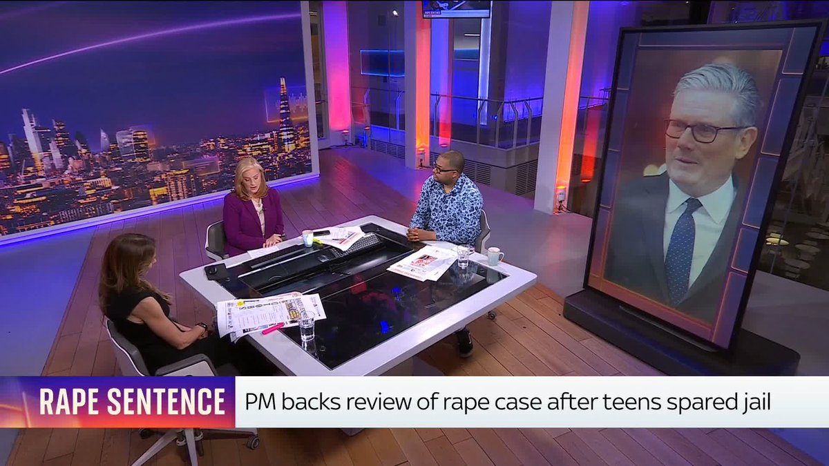 Sir Keir Starmer has said a rape case in which two teenage boys were spared jail is "appalling". @StephenKB tells Annabel Denham and @SkySarahJane that he thinks the case shows that sexual offences are treated as though they are "lesser crimes". Latest:
