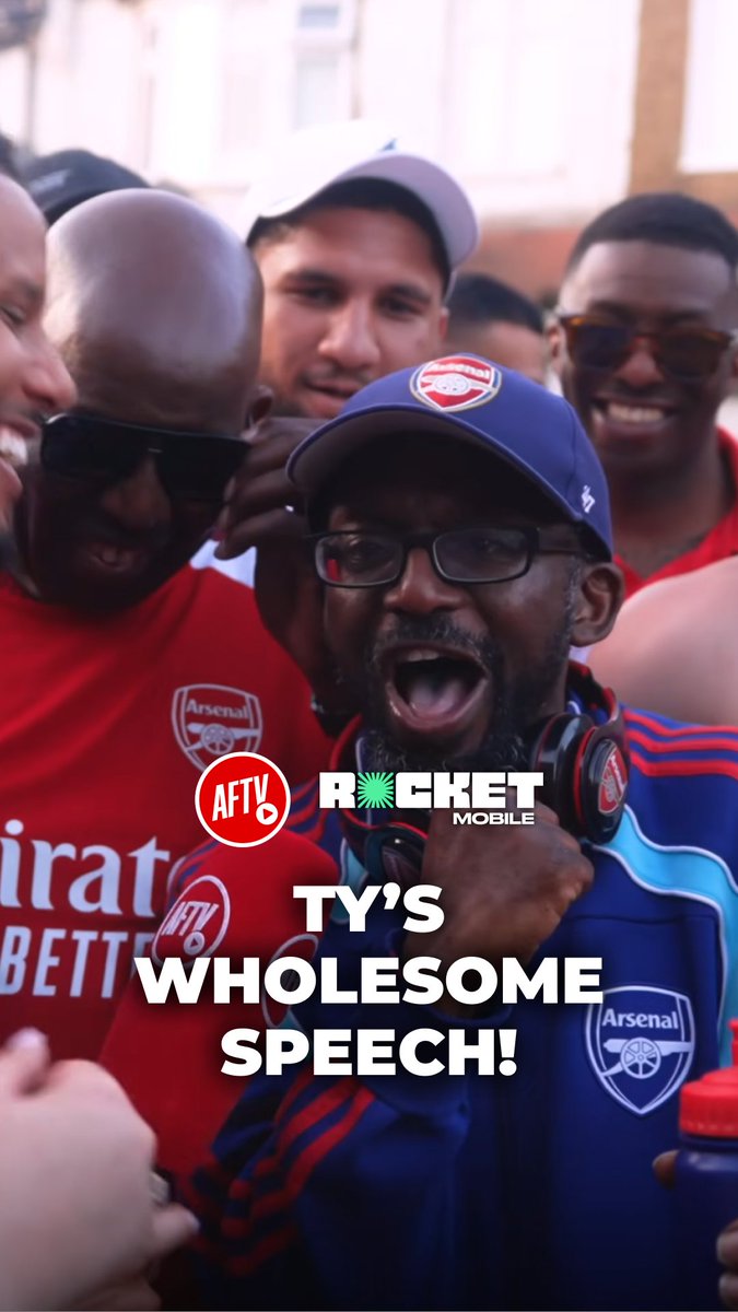 Ty’s wholesome speech after seeing Arsenal lift the trophy! ❤️ The Rocket Mobile Perks Programme is LIVE! Opt in for a private monthly Q&amp;A with us + more Reward Drops 👉 #ad UK only. T&amp;Cs apply. #FanCams #Arsenal #AFTV