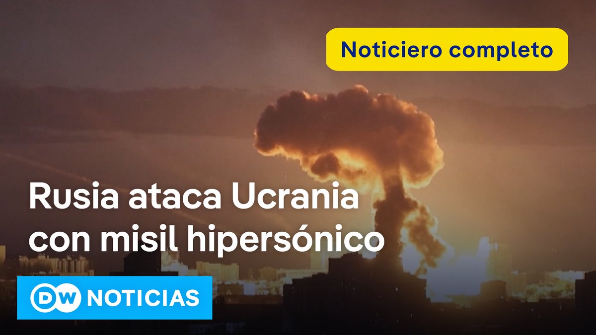 🔴 DW Noticias 24 de mayo: Cuatro muertos y casi cien heridos en un bombardeo ruso a Ucrania con hipersónico Oréshnik Ucrania solicitó una reunión urgente del Consejo de Seguridad de la ONU luego de los ataques rusos contra Kiev con medio millar de drones y decenas de misiles, incluido el sistema hipersónico Oréshnik. Desde Rusia, las autoridades confirmaron el uso del misil Oreshnik contra territorio ucraniano y aseguraron que la acción fue en respuesta a ataques atribuidos a Ucrania contra infraestructuras civiles en suelo ruso. [Noticiero completo] /cvml
