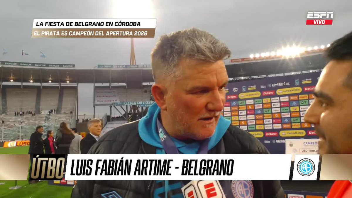 "EL MÁS IMPORTANTE DE LA HISTORIA DE CÓRDOBA. QUE LA CUENTEN COMO QUIERAN... MATAMOS A TODOS" Artime opinó sobre el título de Belgrano en el #TorneoApertura y lo puso por encima de cualquier otro conseguido por un equipo de la Provincia: ¿Coincidís? 📺 #DisneyPlus Plan Premium