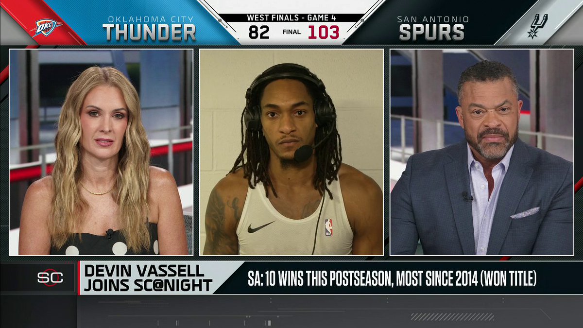 "Long film sessions. You don't want to get chewed out no more." 😅 Devin Vassell joins SportsCenter to discuss how the Spurs were able to dominate Game 4 😤