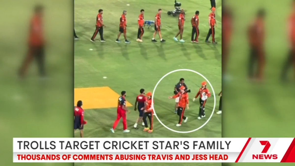 The wife of South Australian cricket star Travis Head has spoken out after the couple was trolled online, copping thousands of abusive comments. The firestorm comes after Virat Kohli snubbed Head as the teams were shaking hands in the IPL. Hayden Nelson