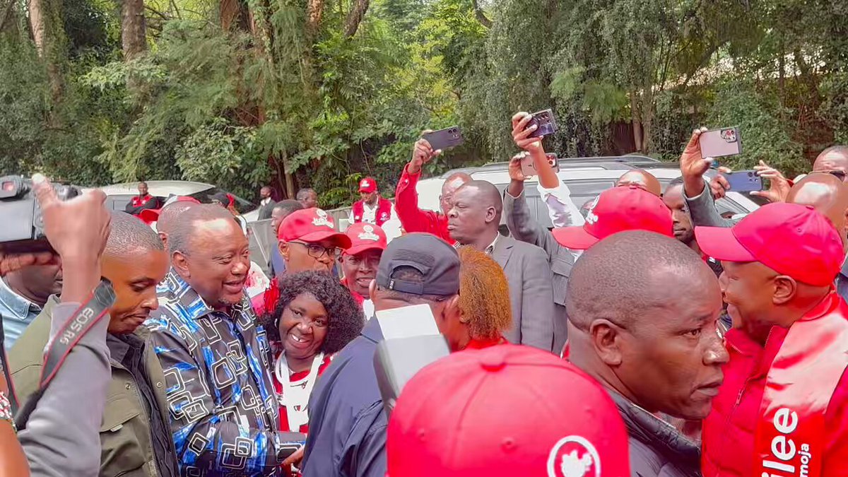 Retired President, Jubilee Party Leader Uhuru Kenyatta arrival at the Jubilee delegates meeting in Kiambu County.
