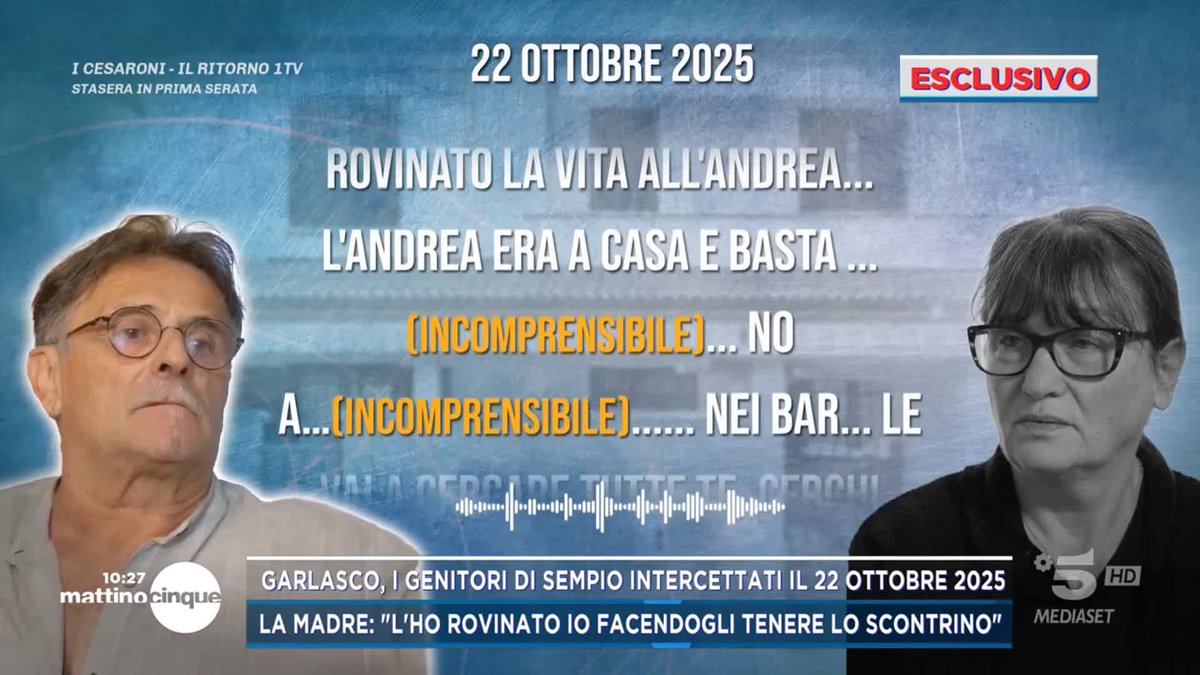#Garlasco, i genitori di Sempio intercettati: "Andrea era a casa e basta" #Mattino5 è in diretta su #Canale5 e in streaming su Mediaset Infinity
