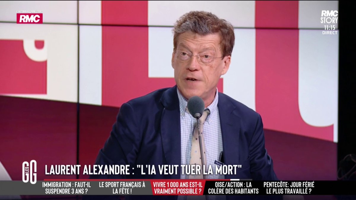 💻 La jeunesse en colère face aux géants de l’IA 🎙️ Laurent Alexandre : "Aux États-Unis, une partie importante de la jeunesse est en colère. L’ancien patron de Google s’est fait huer à l’université. Il y a eu deux attentats contre le créateur de ChatGPT" #GGRMC